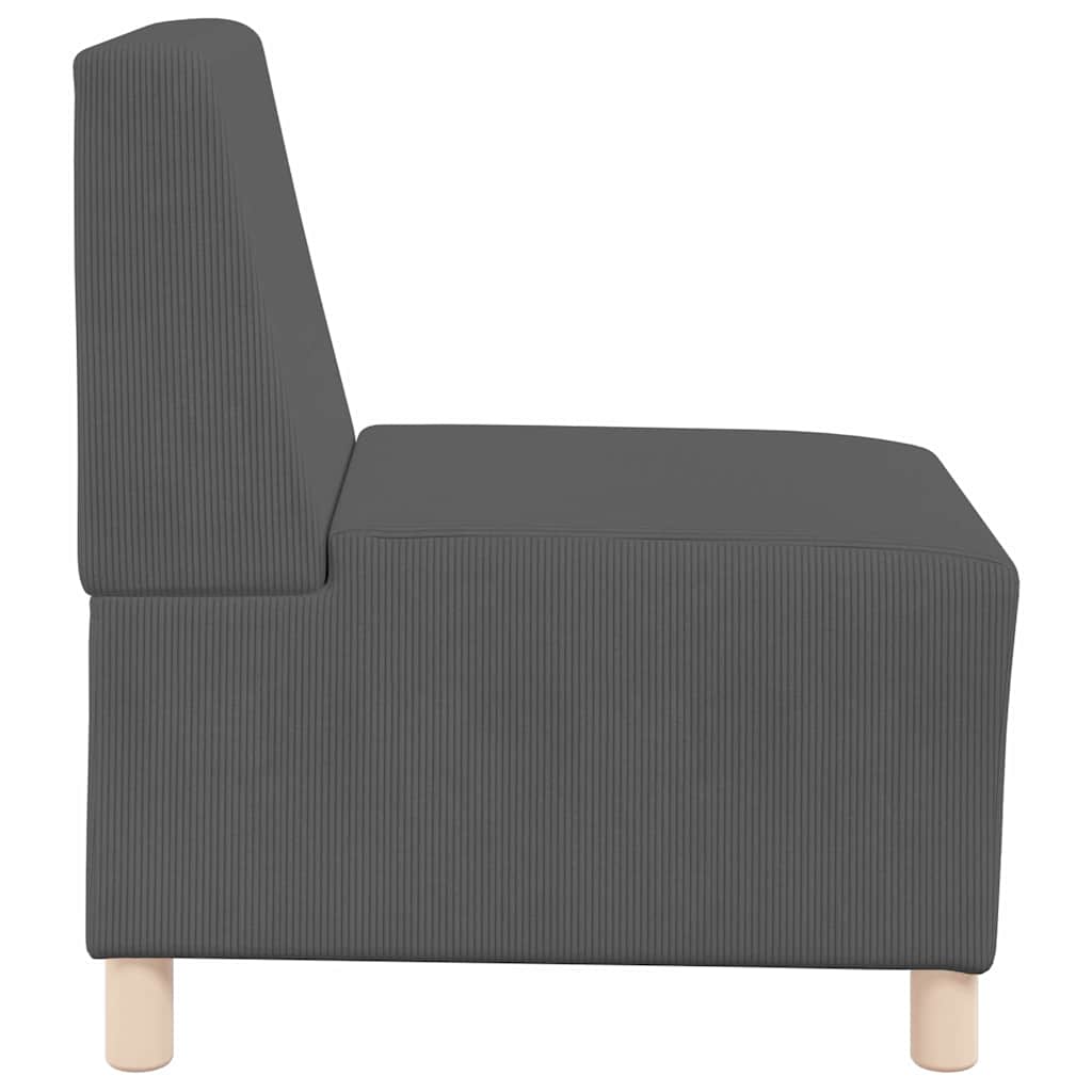 Modular Sofa Unit Armless 2 pcs Dark Grey 55 x 74 x 82 cm